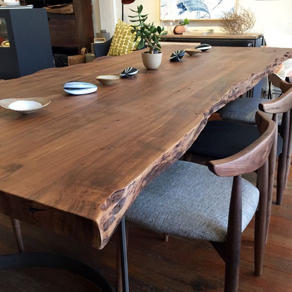 live edge wood slab dining table